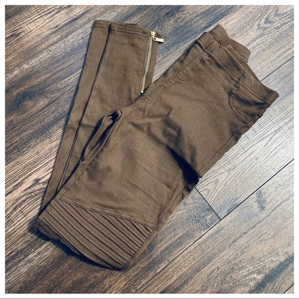 Mocha Stretch motto jeggings with zipper trim - Picture 4 of 5